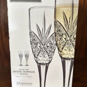 Godinger Shannon Crystal Champagne Flutes Set